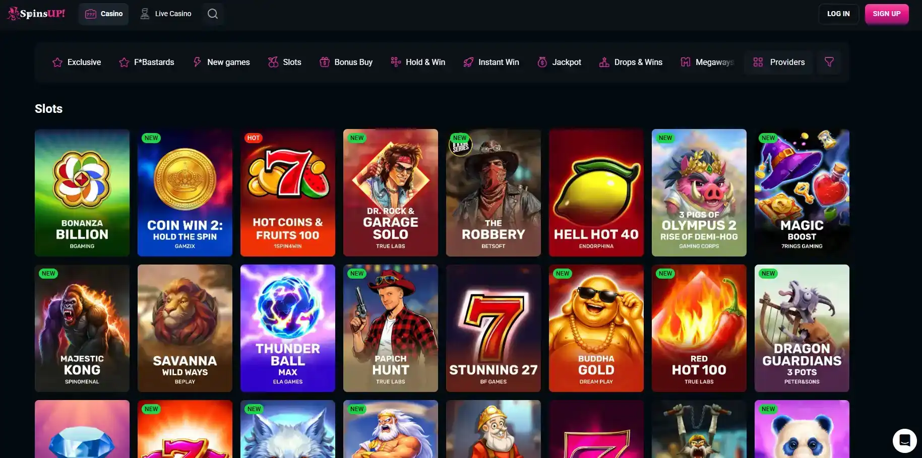 SpinsUP Games Australia: Pokies, Tables and Providers